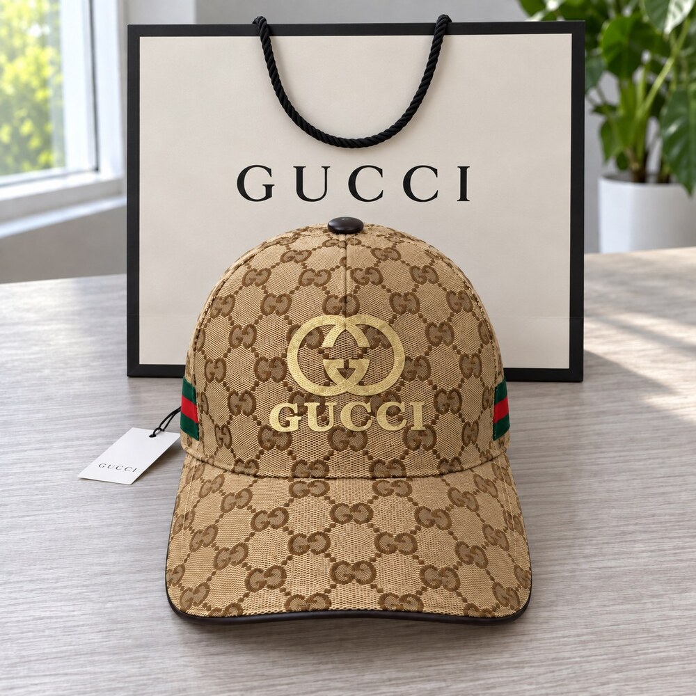 Gucci GG Cap with Gold Front Logo